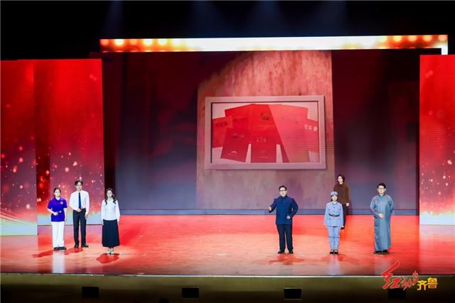 山一大师生演绎情景讲解节目《青年志》。山东广播电视台综合广播供图